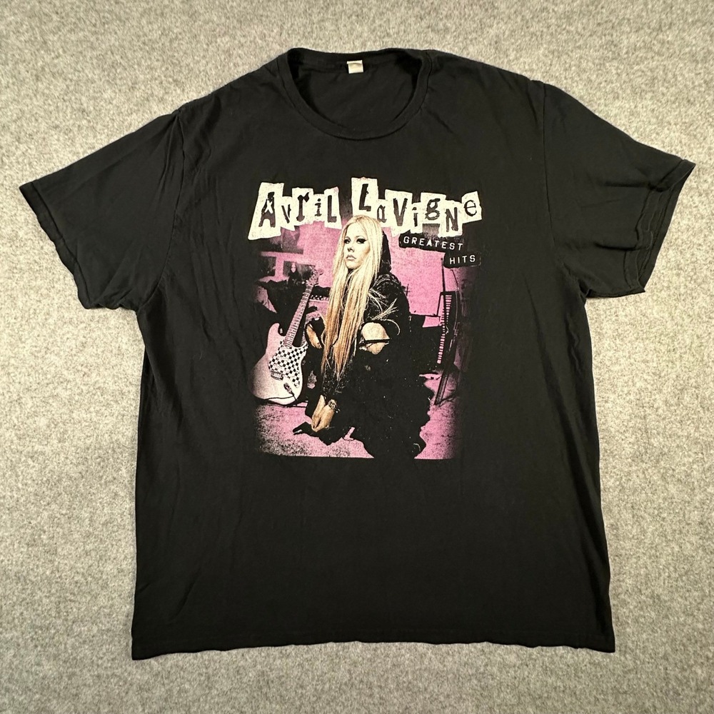 Avril Lavigne T-Shirt Mens Large Black Greatest Hits Tour 2024 Simple Plan